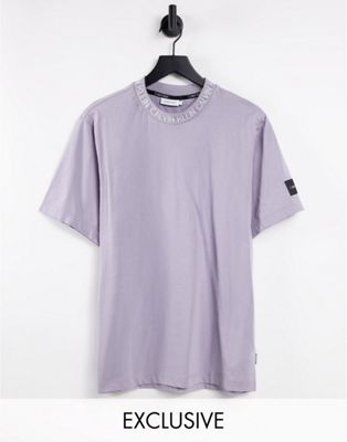 Calvin Klein ASOS Exclusive running neck logo t-shirt in lilac