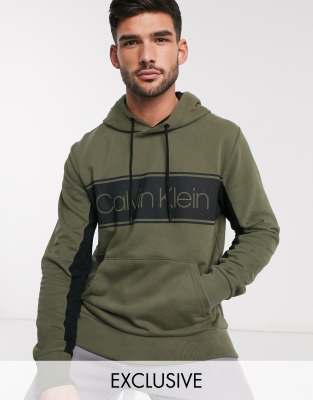 calvin klein stripe logo hoodie