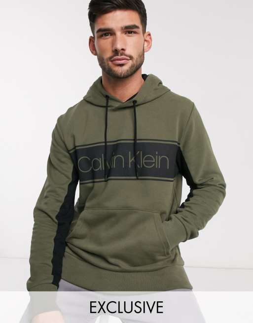 Calvin klein 2025 stripe logo hoodie