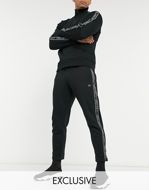 Calvin Klein ASOS exclusive taping logo joggers in black