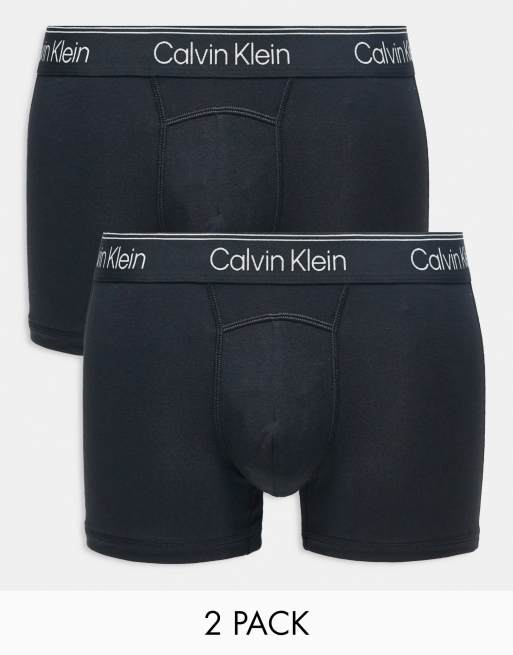 Calvin Klein - Athletic - Confezione da due paia di boxer aderenti in cotone neri 