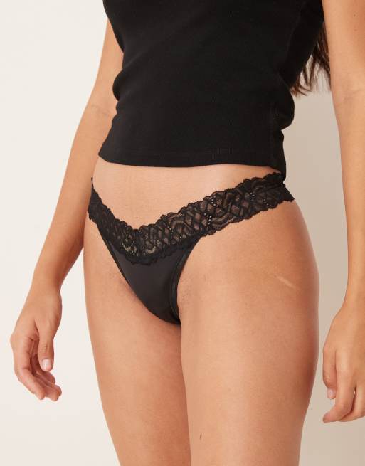 Calvin Klein - Attraction - Perizoma nero con dettaglio in pizzo