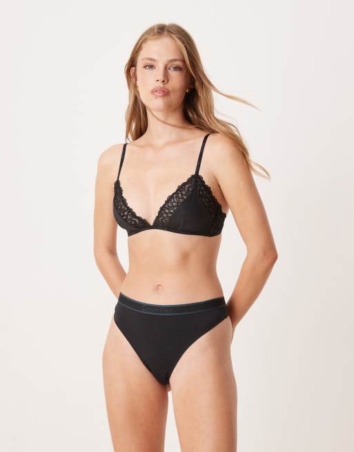 Calvin Klein - Attraction - Triangel bh met kant in zwart , 3 van 4