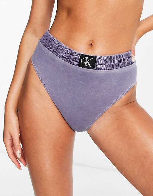 Calvin Klein Authentic high rise bikini bottom in indigo | ASOS