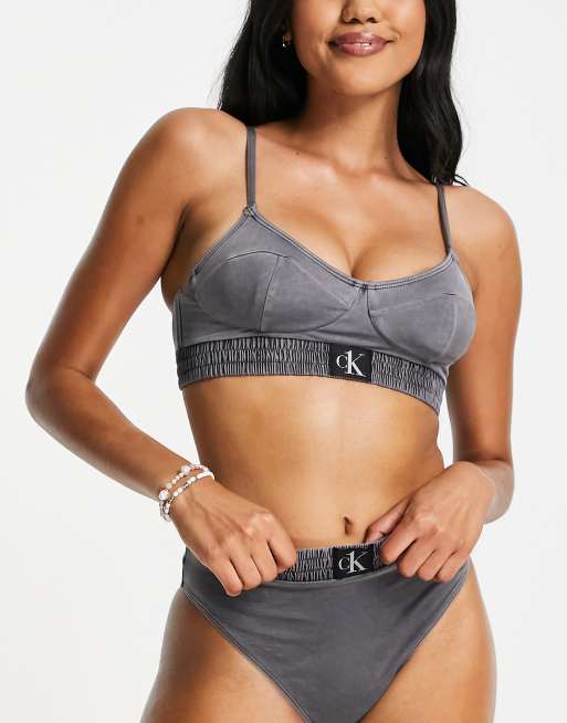 Calvin Klein Authentic Kurz geschnittenes Bikinioberteil in Schwarz