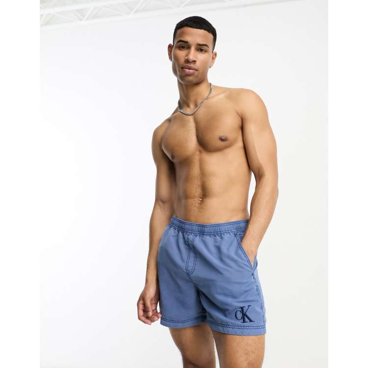 Calvin Klein authentic medium drawstring swim shorts in navy