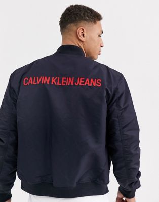 Calvin Klein back embroidered bomber jacket | ASOS