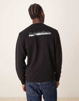 Calvin Klein Back Print Graphic Sweatshirt In Black