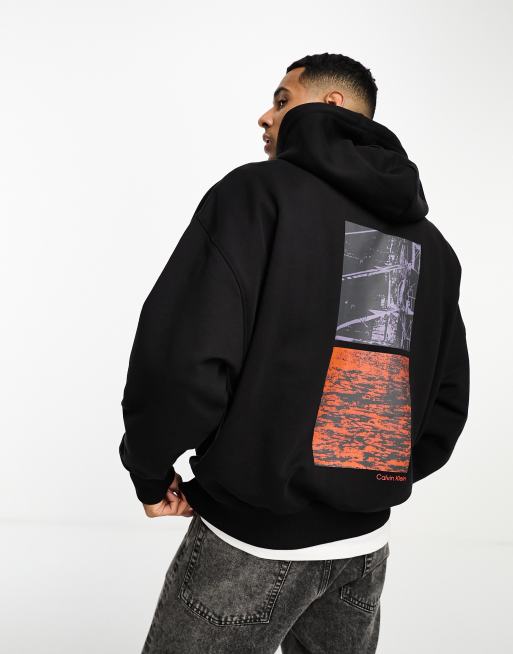 Women's Black Plus Brooklyn Back Print Oversized Hoodie