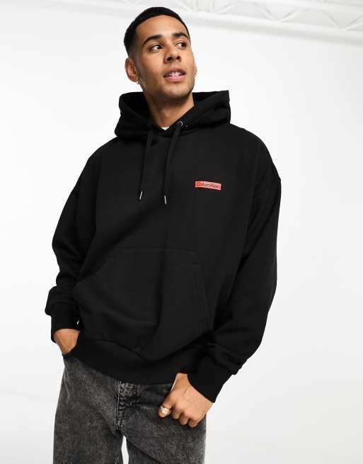 Calvin Klein back print hoodie in black