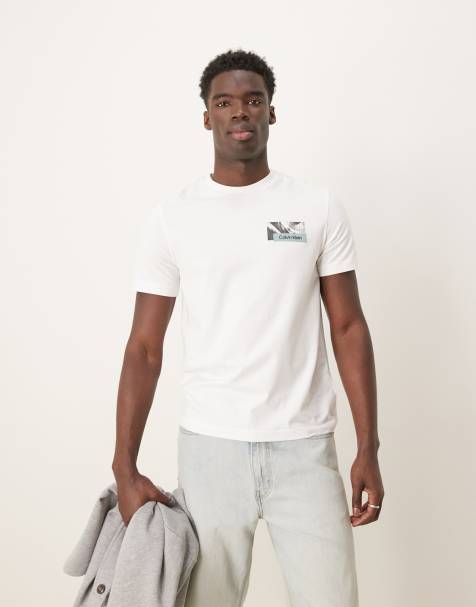 Calvin Klein backprint graphic t-shirt in white - view 1