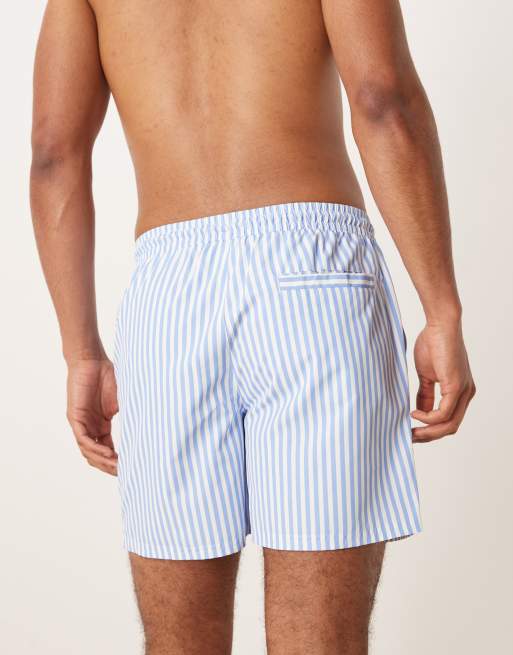 Calvin Klein - Badeshorts med løbesnor i taljen og blå striber, 3 af 4