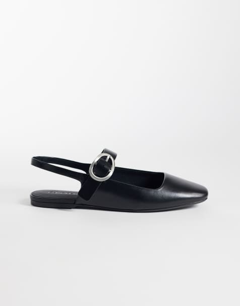 Calvin Klein - Ballerine squadrate nere con cinturino sul retro - view 1
