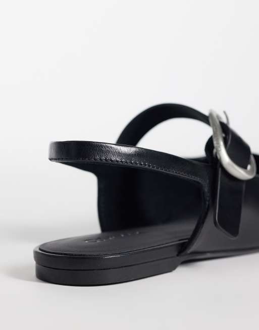 Calvin Klein - Ballerine squadrate nere con cinturino sul retro, 4 di 4