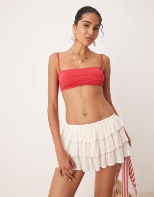 bandeau bikini top in red