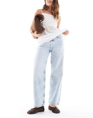 [Calvin Klein Jeans] Calvin Klein barrel jeans in light blue wash W25 L32 Denim Light
