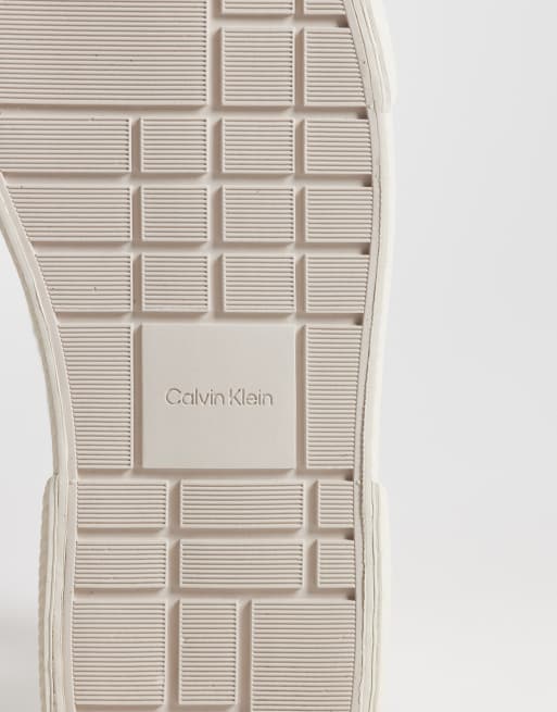 Calvin Klein - Baskets basses chunky en raphia - Blanc cassé, 5 de 5