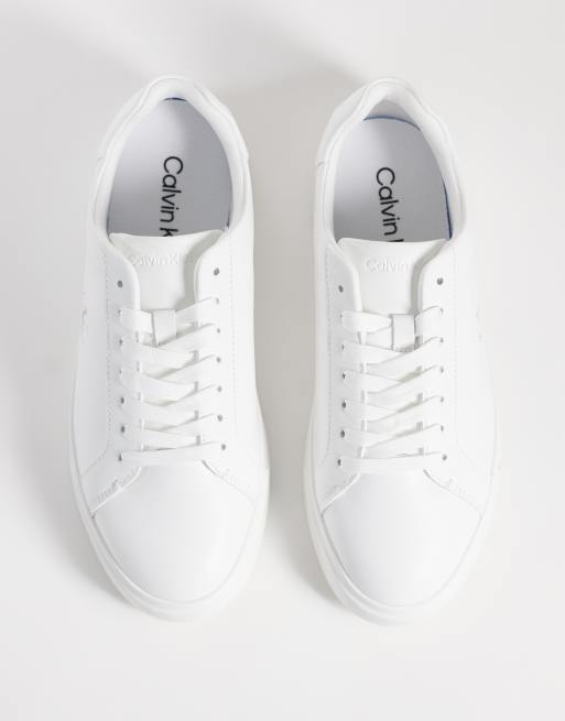 Calvin Klein - Baskets basses en cuir à semelle cuvette - Blanc, 2 de 5