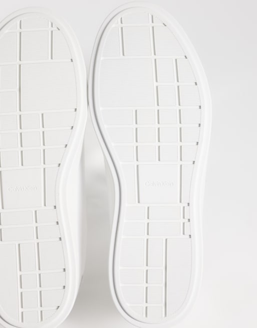 Calvin Klein - Baskets basses en cuir à semelle cuvette - Blanc, 4 de 5