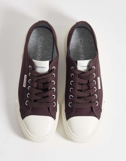 Calvin Klein - Baskets chunky en toile - Marron chocolat, 2 de 5