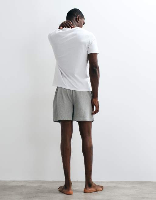Calvin Klein Baumwoll-Pyjamashorts mit Logo-Bund in Grau, 4 von 5