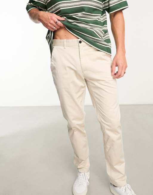 Calvin Klein - Beige chinos med smalle ben i satin, 4 af 4