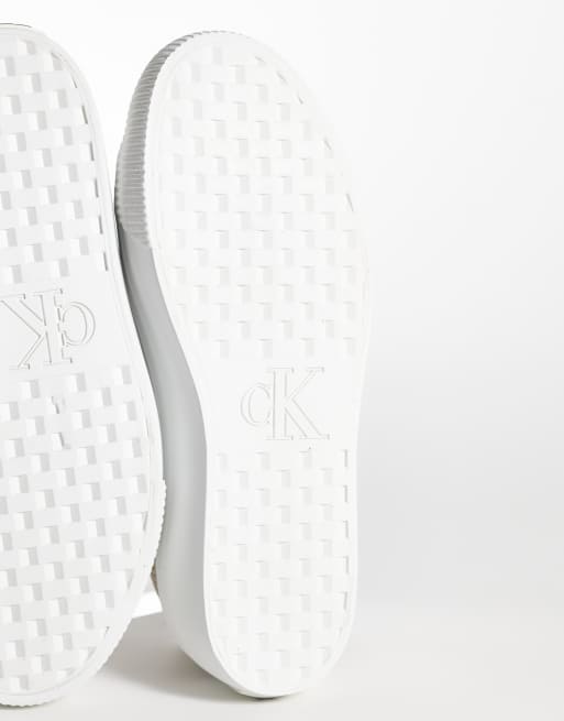 Calvin Klein – Beige flatform-skor med snörning, 4 av 5
