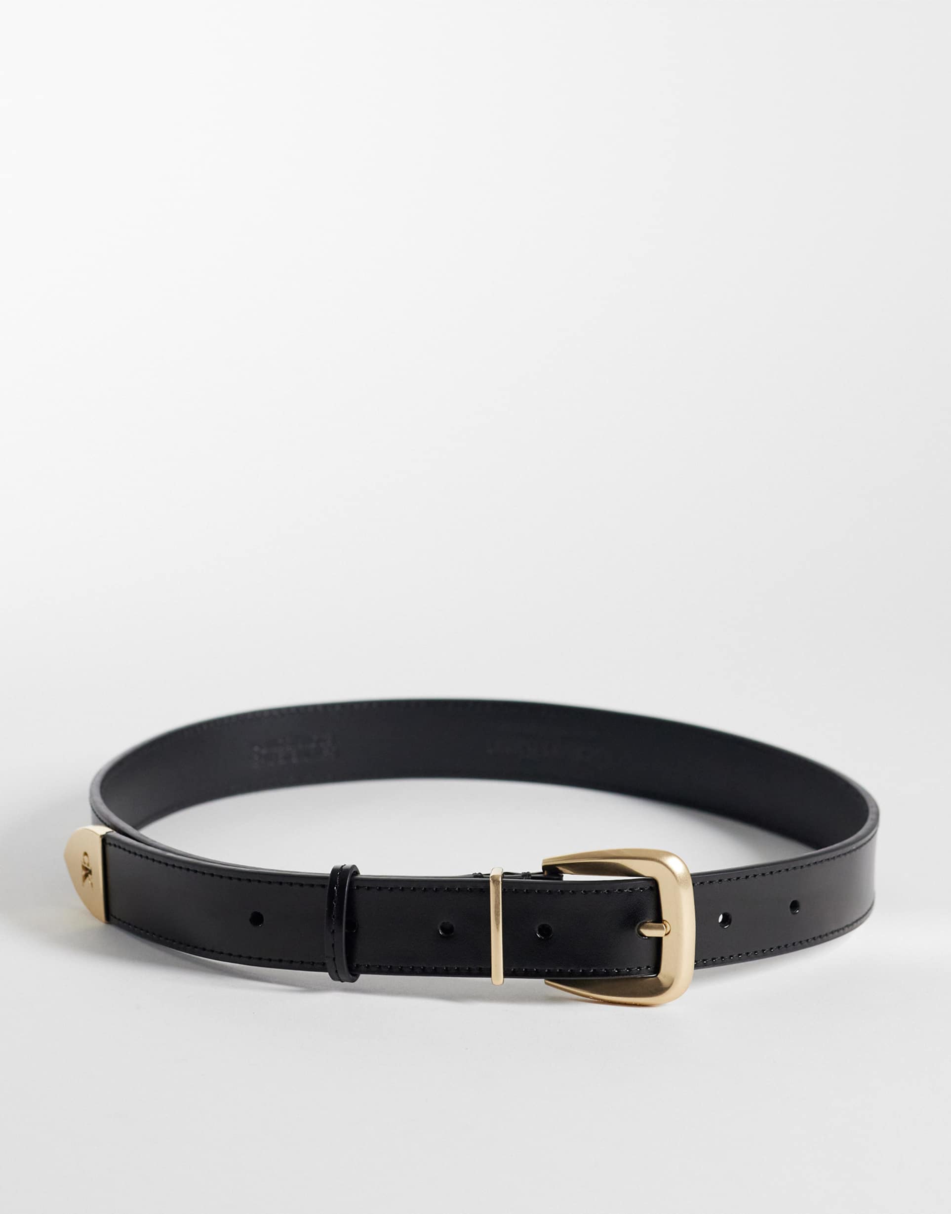 calvin klein belt with gold-tone tip 30mm in black