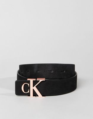 Calvin Klein Belt with Rose Gold Logo 