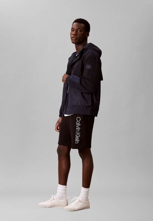 Calvin Klein – Bestickte Shorts aus Baumwoll-Frottee in Schwarz, 3 von 5