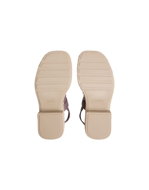 Calvin Klein – Beta – Leder-Espadrilles in der Farbe Pfefferkorn mit Absatz, 5 von 5