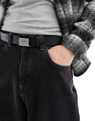 Calvin Klein beveled plaque 35mm belt in black