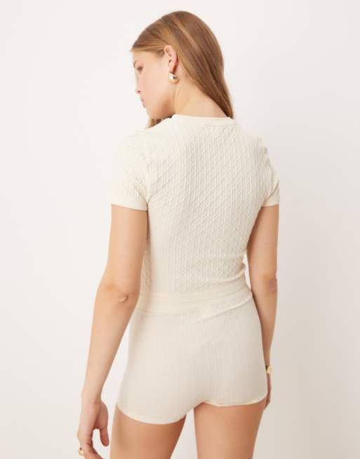 Calvin Klein – Biały bezszwowy krótki top, 3 z 4