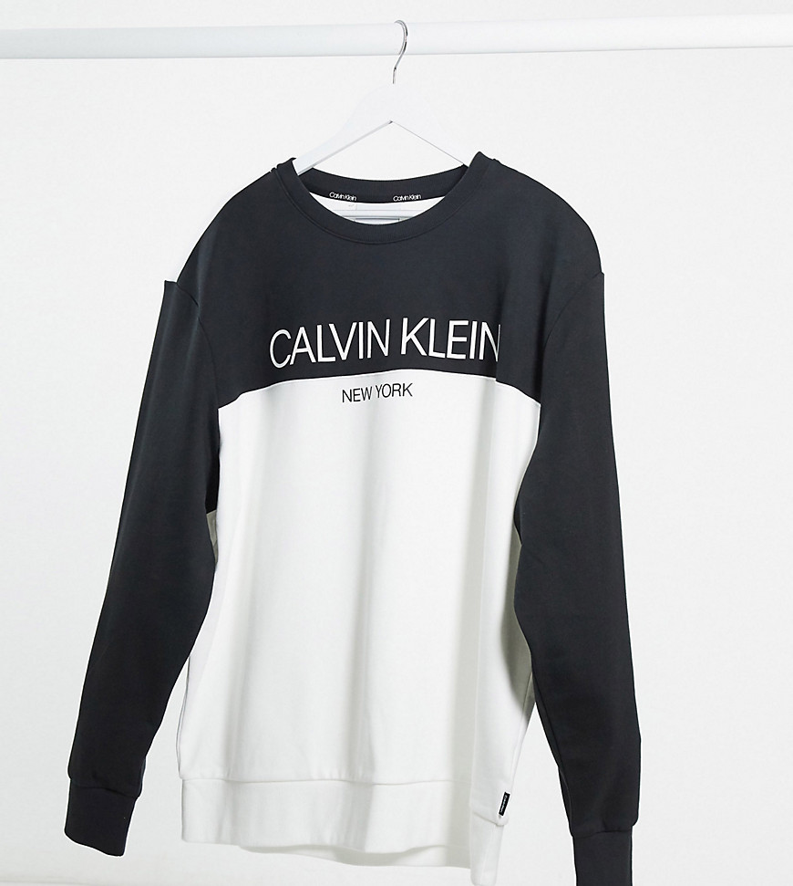 Calvin Klein Big and Tall - Felpa colorblock multi con logo-Multicolore