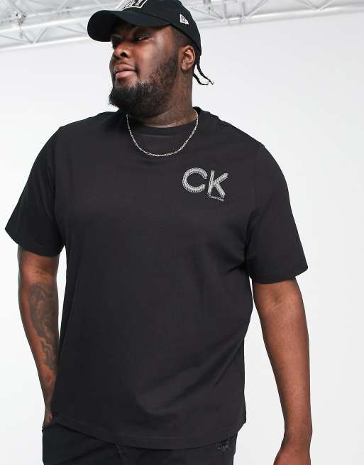 Calvin Klein Big and Tall - Sort T-shirt med logo