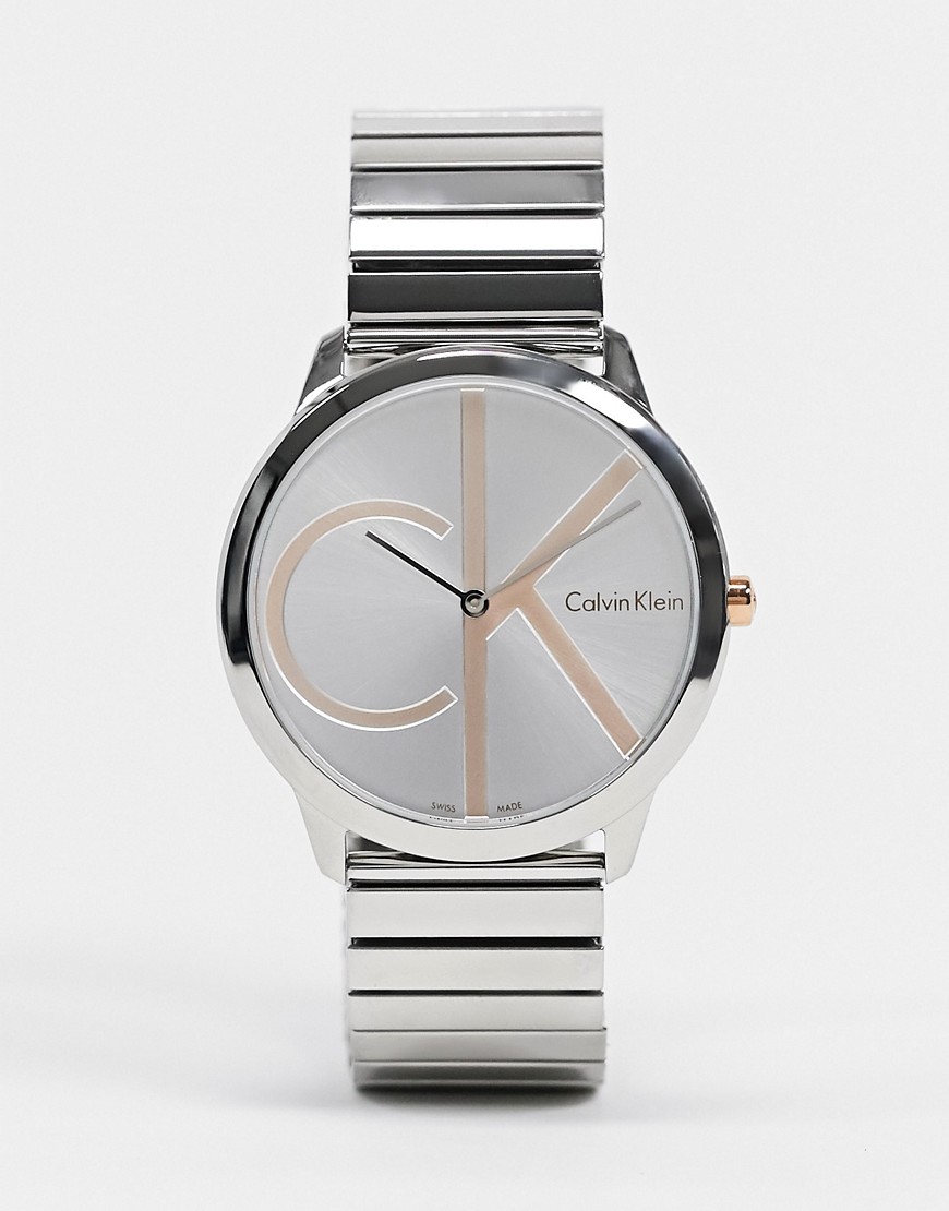 Calvin Klein big logo watch-Silver