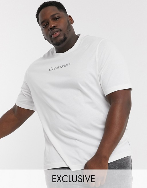 Calvin Klein Big & Tall ASOS exclusive central logo t-shirt in white