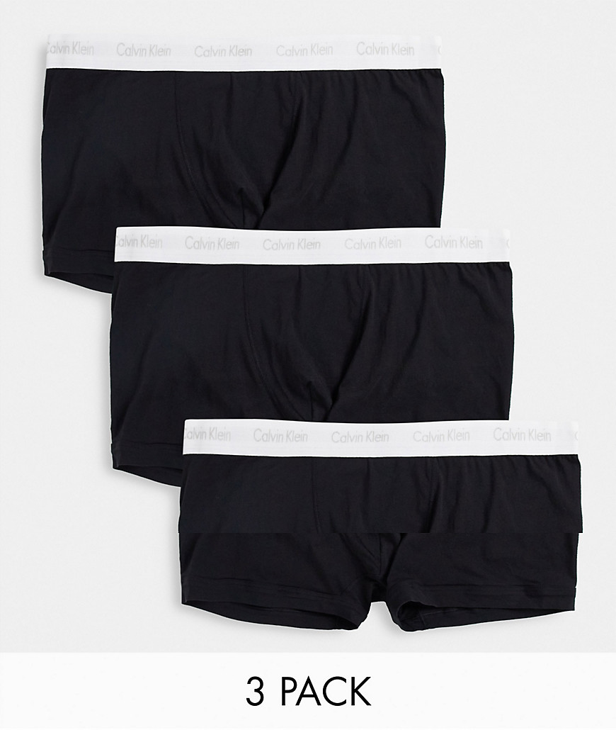 calvin klein big & tall - cotton stretch - confezione da 3 paia di boxer aderenti neri-nero