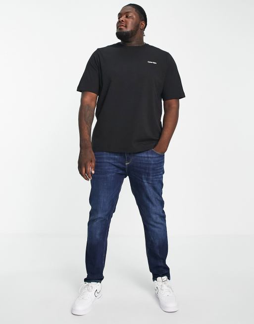 Calvin Klein Big & Tall cotton t-shirt with logo in black, 4 of 4