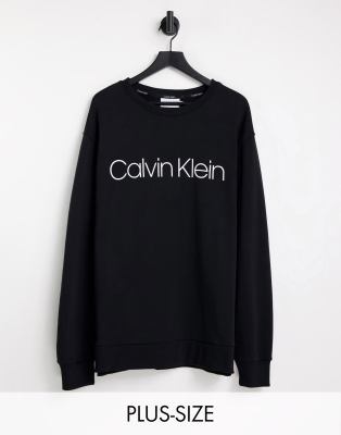 Calvin Klein Big & Tall Large Logo Sweatshirt In Black In Black