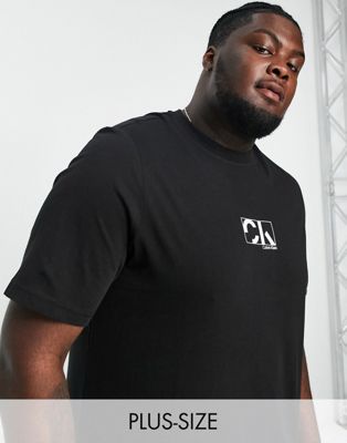 Calvin Klein big & tall graphic box logo t-shirt in black
