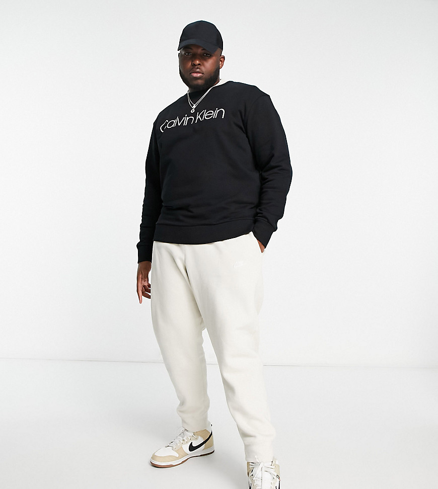 Calvin Klein Big & Tall graphic logo sweatshirt in black