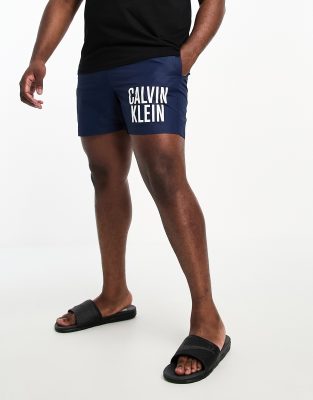 Calvin Klein Calvin Klein Big & Tall intense power swim shorts in navy-Blue