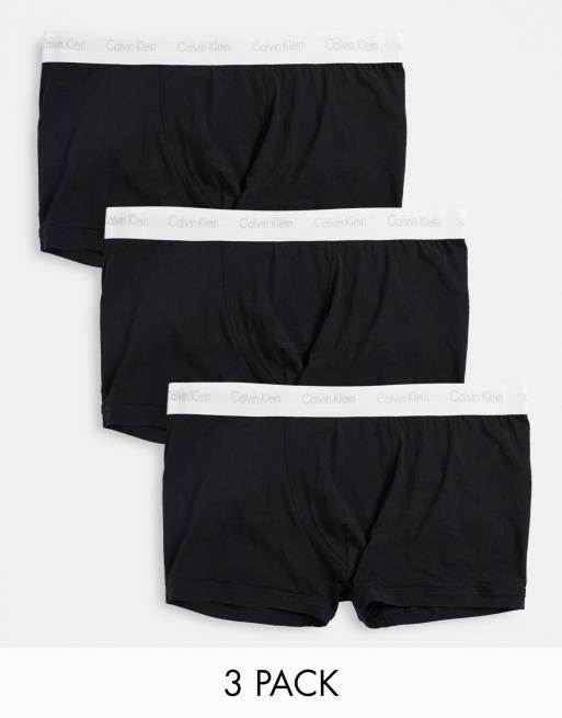Calvin Klein - Big & Tall - Lot de 3 boxers en coton stretch - Noir