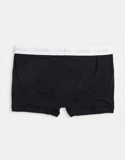 Lot de 3 slips Calvin Klein en coton stretch noir, blanc et gris