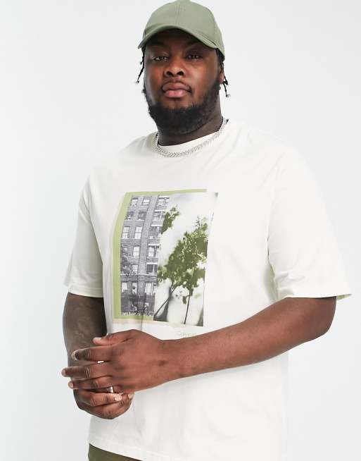 Calvin Klein Big & Tall photo print t-shirt in white