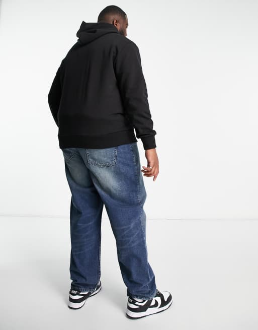 Calvin Klein - Big & Tall - Sort hættetrøje med centreret logo, 2 af 4