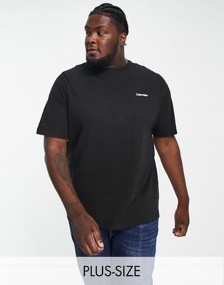 Calvin Klein Big & Tall cotton t-shirt with logo in black - ASOS Price Checker