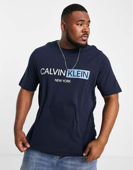 T shirt calvin klein best sale bleu marine