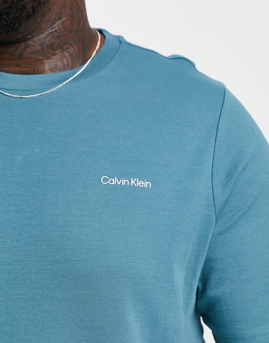 T-shirt blu in misto cotone con logo - Calvin Klein T-shirt donna  - immagine2